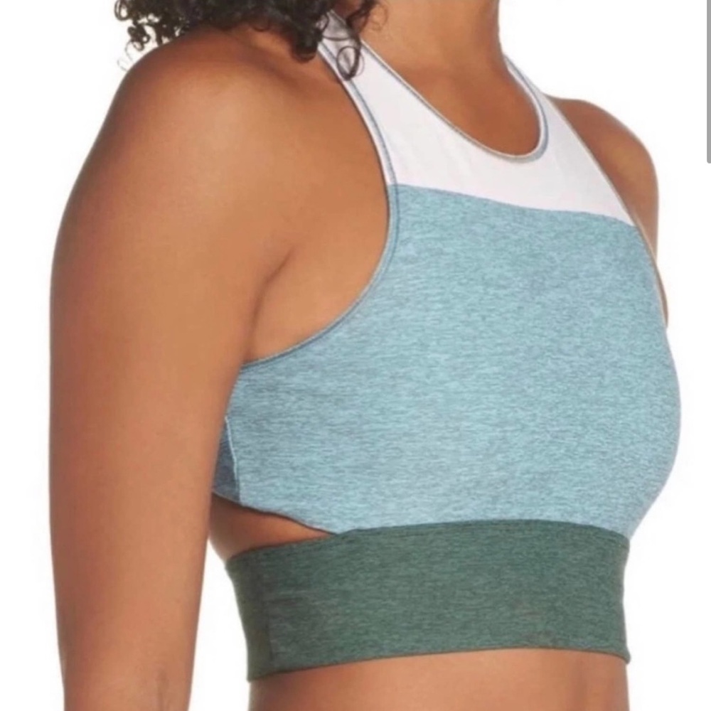 OV Athena Tri-Tone Slashback Crop Top - Green Tri